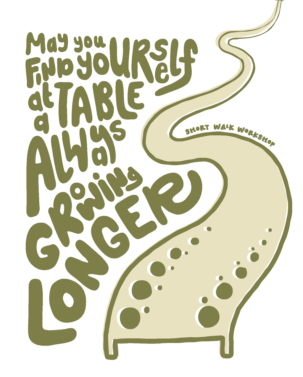 A Table Always Growing Longer 8x10 Risograph Print