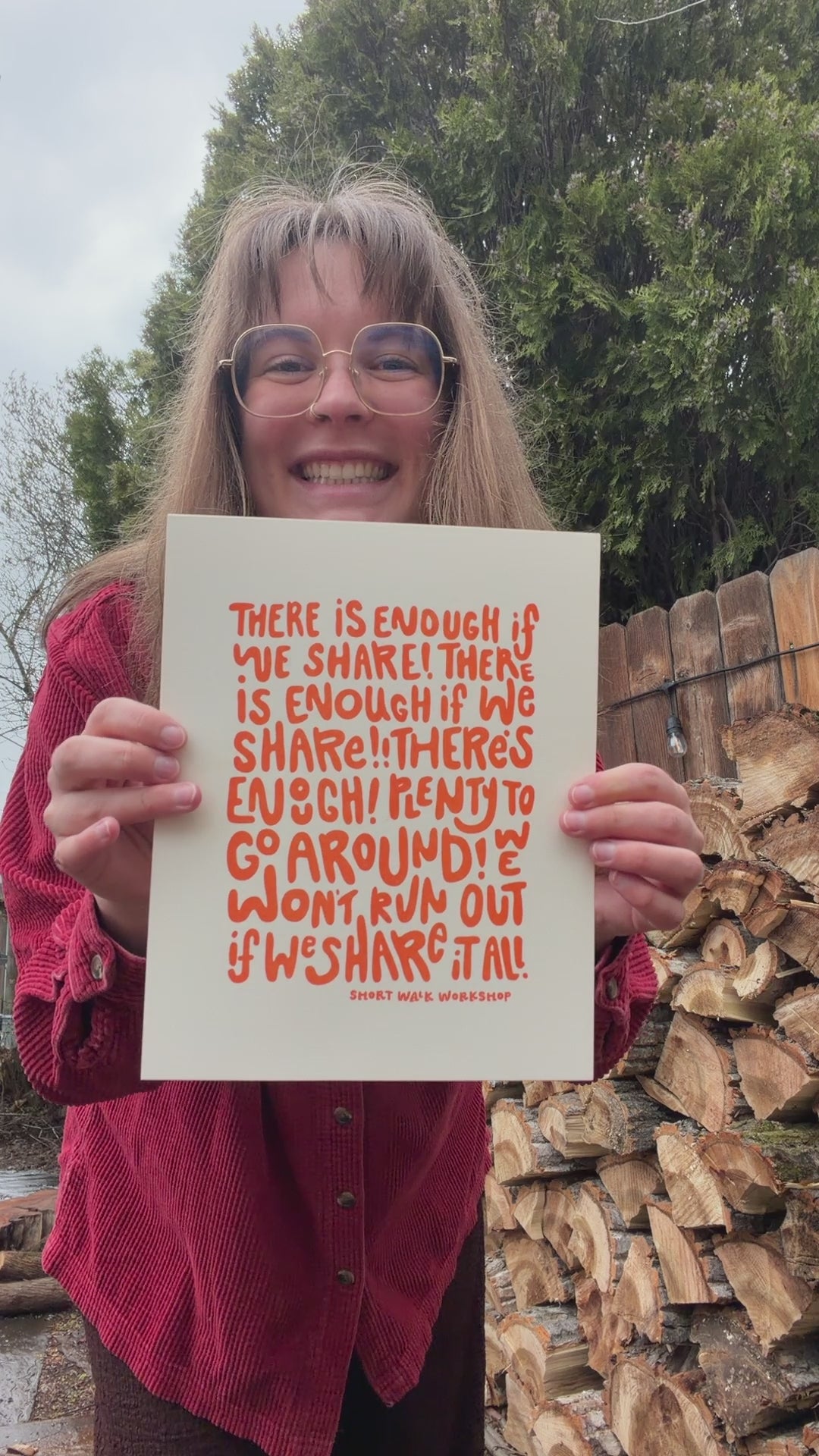 There Is Enough If We Share 8x10 Risograph Print